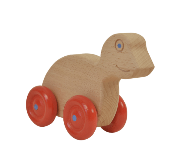 Houten speelgoed schildpad op wielen